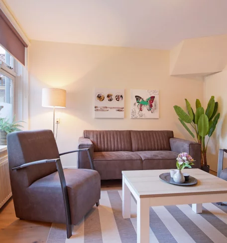  Stylish apartment seating area with contemporary furnishings