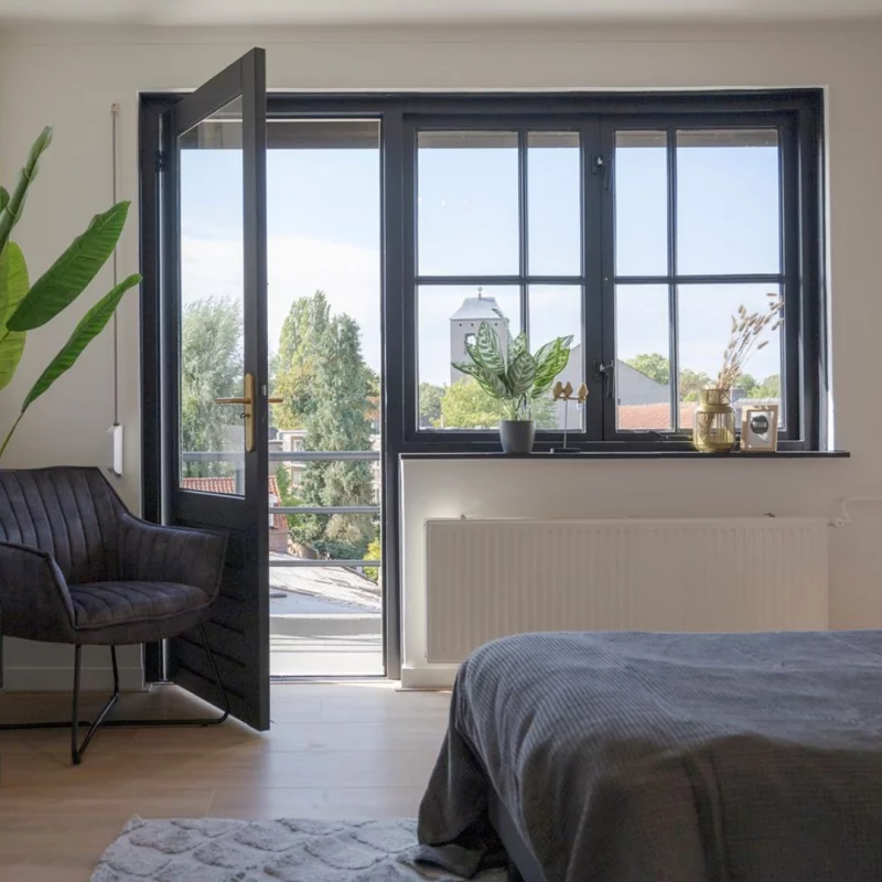 Schlafzimmer mit schöner Aussicht